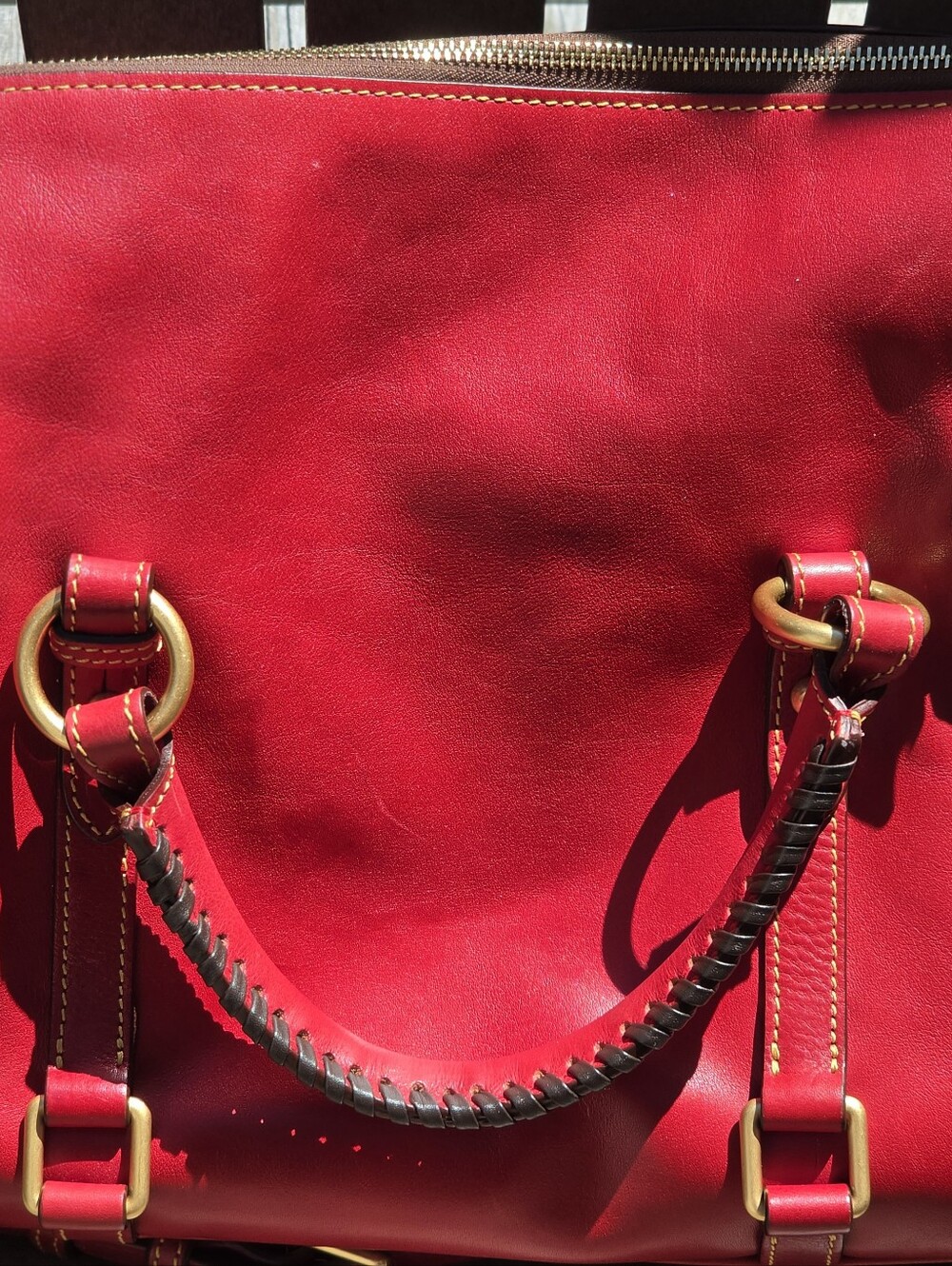 Dooney and Bourke Red Large Florentine Satchell - Picture 3 of 8